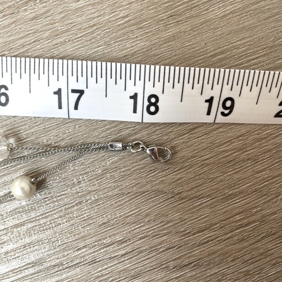 Crystal and Faux Pearl Three-Layer Fashion Necklace - Picture 3 of 3